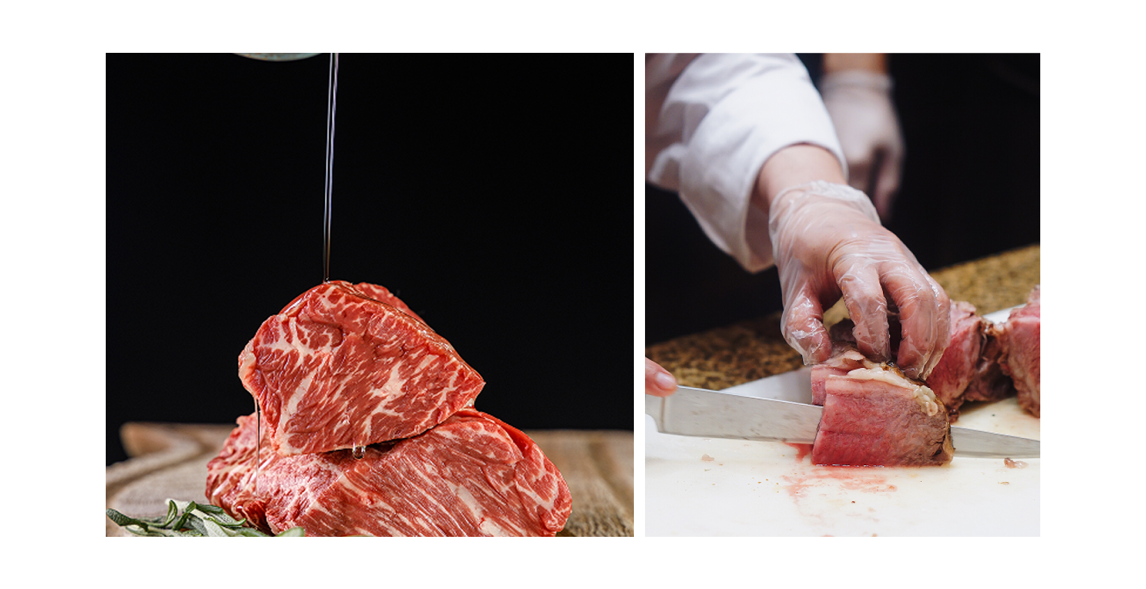 Chef preparing premium meat